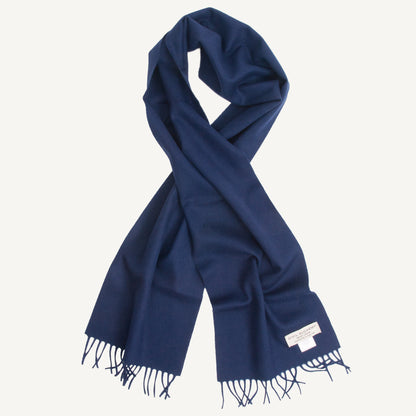 Classic Plain Brushed Scarf - Navy