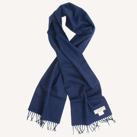 Classic Plain Brushed Scarf - Navy