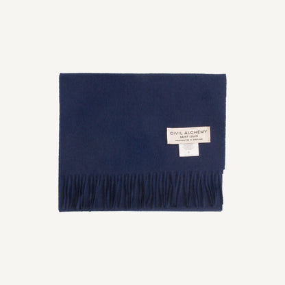 Classic Plain Brushed Scarf - Navy